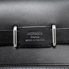 Load image into Gallery viewer, HERMES Herbag zip Black/Green Pantan Toile Military Vache Hunter Leather Size Mini
