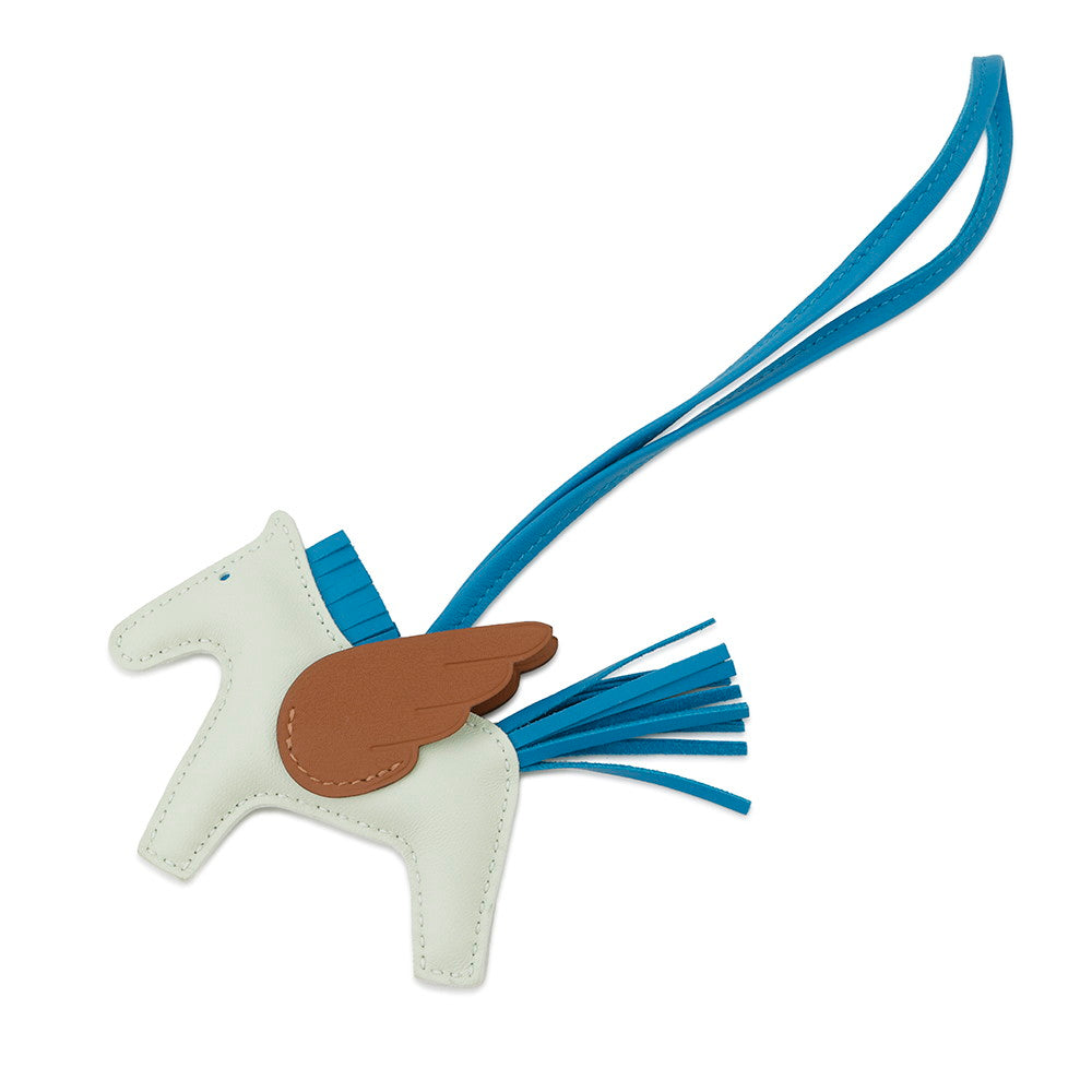 HERMES Rodeo Pegasus Vert Fizz/Gold/Blue Zanzibar Lambskin Size PM