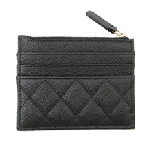 将图像加载到图库查看器中，CHANEL CC Logo Card Case BlackAP3139 Caviar Leather/Rhinestone
