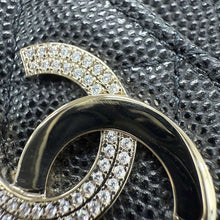 将图像加载到图库查看器中，CHANEL CC Logo Card Case BlackAP3139 Caviar Leather/Rhinestone
