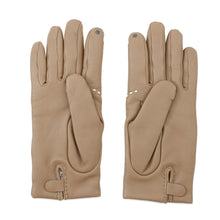 Load image into Gallery viewer, HERMES H logo glove Size 7 Beige Lambskin
