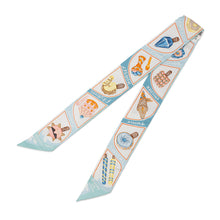 将图像加载到图库查看器中，HERMES Twilly Funny Ice Cream Aqua/Orange/Yellow Silk100%
