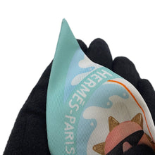 将图像加载到图库查看器中，HERMES Twilly Funny Ice Cream Aqua/Orange/Yellow Silk100%
