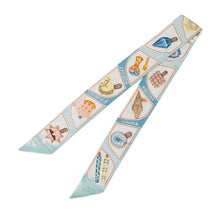 将图像加载到图库查看器中，HERMES Twilly Funny Ice Cream Aqua/Orange/Yellow Silk100%
