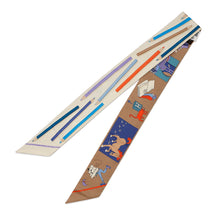 Load image into Gallery viewer, HERMES Twilly A VOS CRAYONS Come on, get your colored pencils out! Vanille/Violet/White/Multicolor Silk100%
