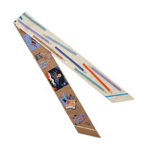 Load image into Gallery viewer, HERMES Twilly A VOS CRAYONS Come on, get your colored pencils out! Vanille/Violet/White/Multicolor Silk100%
