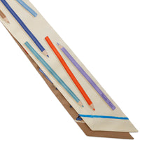 Load image into Gallery viewer, HERMES Twilly A VOS CRAYONS Come on, get your colored pencils out! Vanille/Violet/White/Multicolor Silk100%
