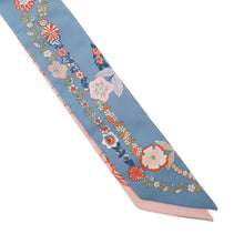 Load image into Gallery viewer, HERMES Twilly BRIDES DE GALA Blue Jean/Pink/Salmon Silk100%
