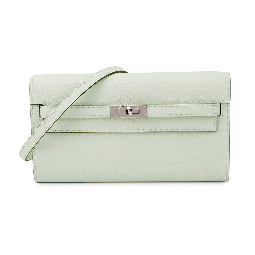 HERMES Kelly wallet long to go VertPeppermint Epsom