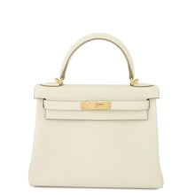 将图像加载到图库查看器中，HERMES Kelly Retourne Craie Togo Leather Size 28
