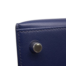 将图像加载到图库查看器中，HERMES Kelly Sellier Blue Encre Veau Madame Size 25
