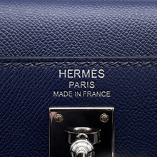将图像加载到图库查看器中，HERMES Kelly Sellier Blue Encre Veau Madame Size 25
