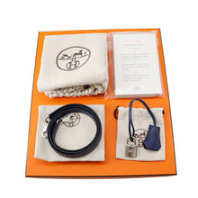 将图像加载到图库查看器中，HERMES Kelly Sellier Blue Encre Veau Madame Size 25
