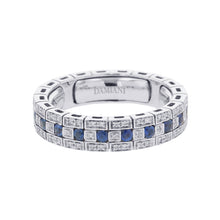 将图像加载到图库查看器中，Damiani Belle Epoque Sapphire Diamond Ring Size Approximately 11 18K White Gold

