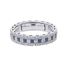 将图像加载到图库查看器中，Damiani Belle Epoque Sapphire Diamond Ring Size Approximately 11 18K White Gold
