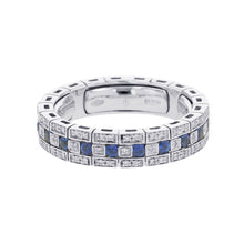 Load image into Gallery viewer, Damiani Belle Epoque Sapphire Diamond Ring Size Approximately 11 18K White Gold

