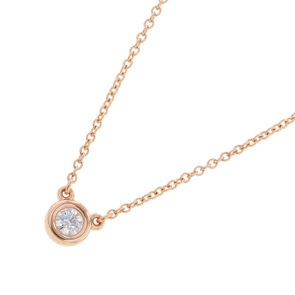 TIFFANY&Co. Elsa Peretti By the Yard Single Diamond Pendant 18K Pink Gold