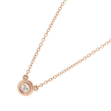 将图像加载到图库查看器中，TIFFANY&amp;Co. Elsa Peretti By the Yard Single Diamond Pendant 18K Pink Gold
