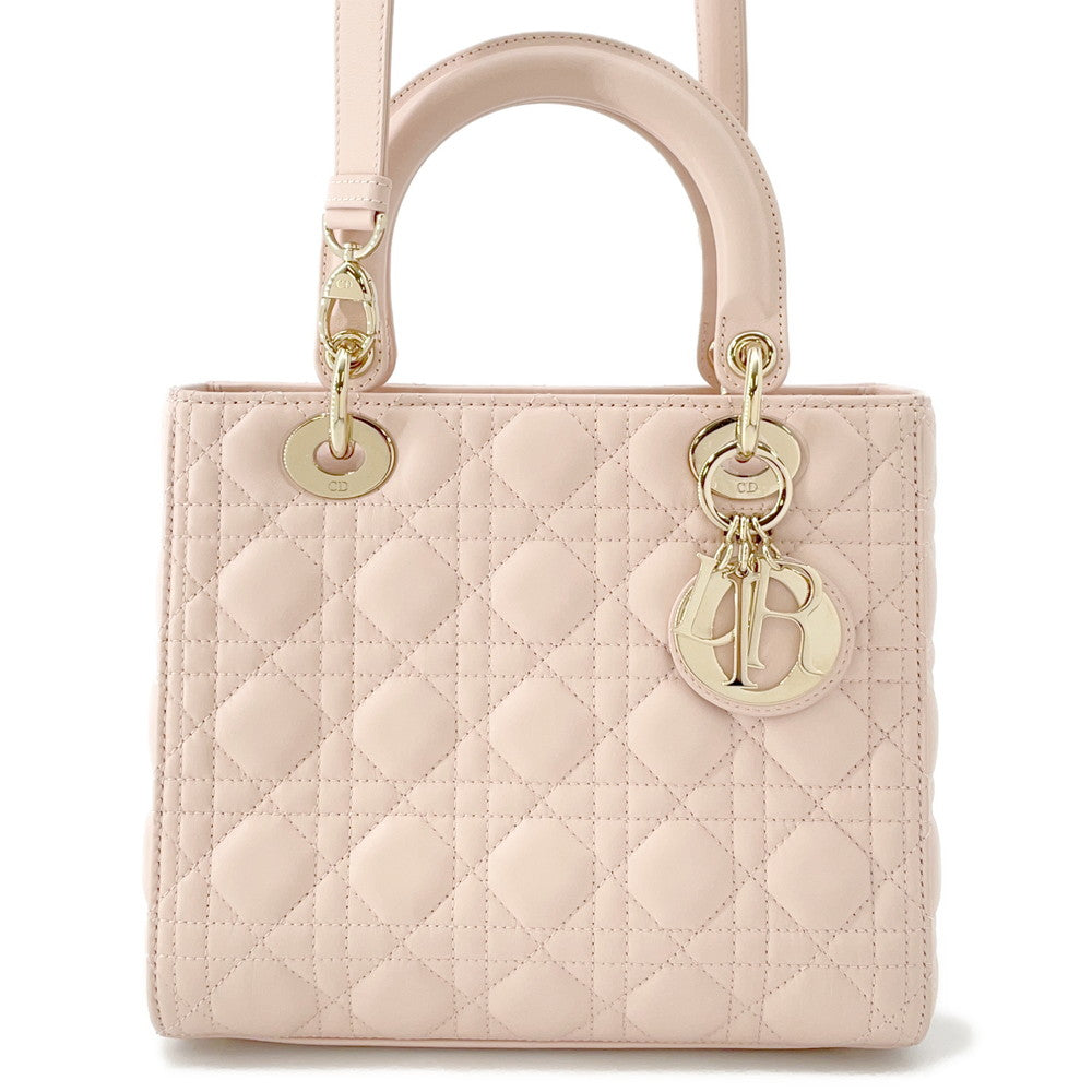 Dior Lady Dior Canage Powder PinkM0565ONGE_M413 Lambskin Size Medium