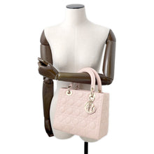 将图像加载到图库查看器中，Dior Lady Dior Canage Powder PinkM0565ONGE_M413 Lambskin Size Medium
