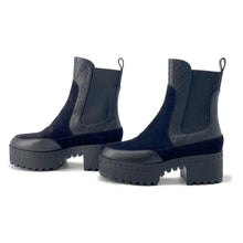 Load image into Gallery viewer, LOUIS VUITTON Laureate Boots Black1AC7VY Monogram・Pattern Calf Leather Suede Size 37
