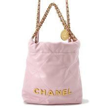 将图像加载到图库查看器中，CHANEL CHANEL22 ChainShoulder Bag PinkAS3980 Shiny Calf Leather Size Mini
