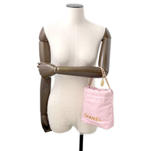 将图像加载到图库查看器中，CHANEL CHANEL22 ChainShoulder Bag PinkAS3980 Shiny Calf Leather Size Mini
