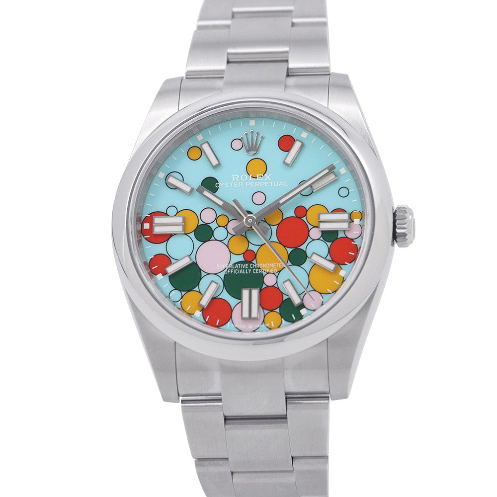 ROLEX Oyster Perpetual W41mm Stainless Steel Turquise Blue Dial124300