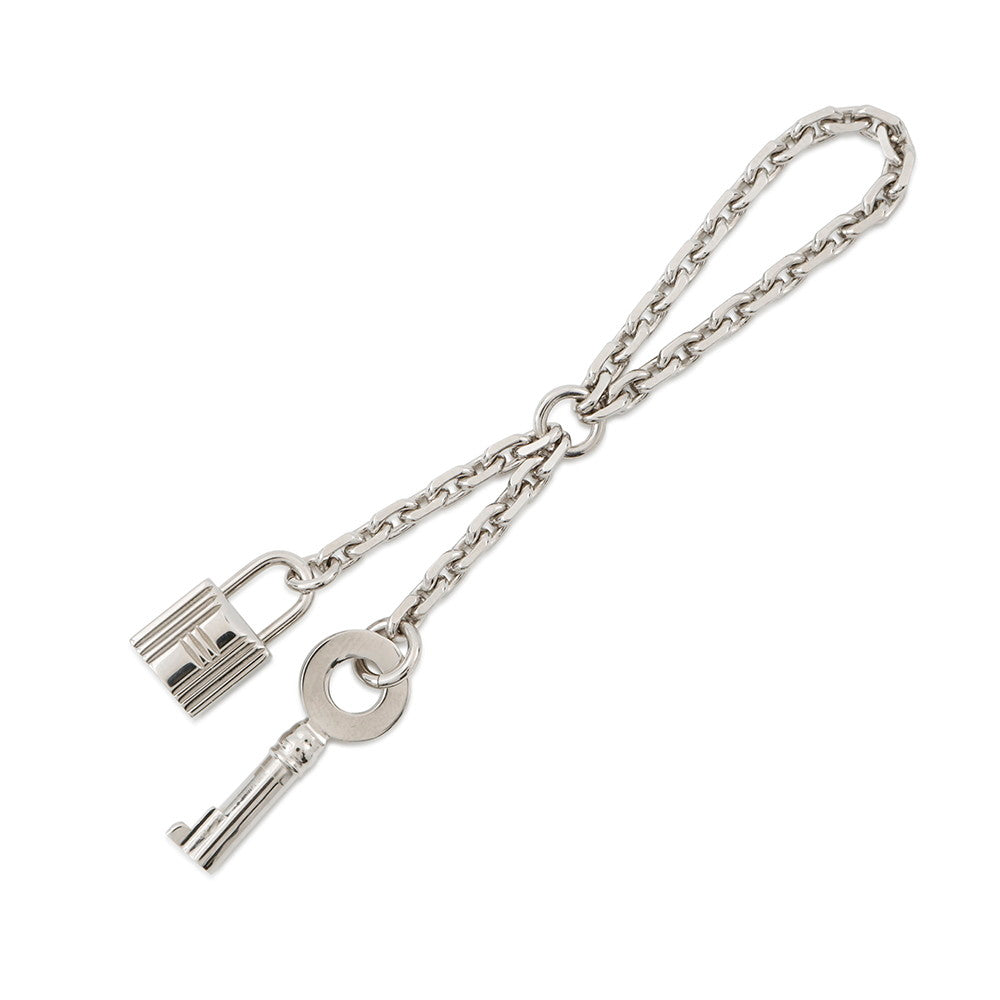 HERMES ScarfRing Cadena Key Silver Gold Plated