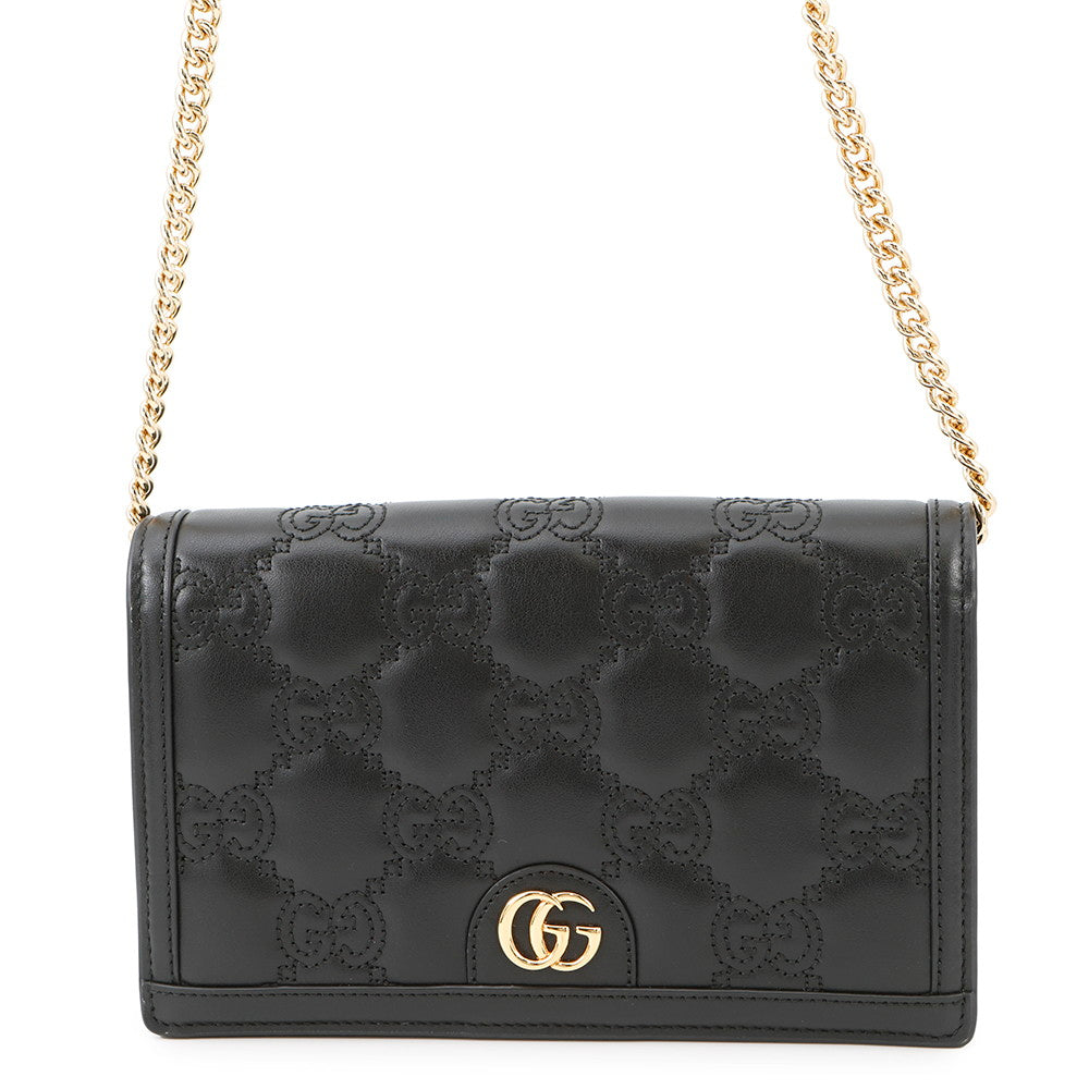 GUCCI GGMatelasse Chain Wallet Black723787 Leather
