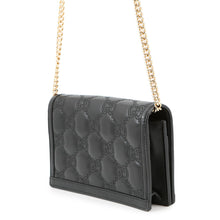 将图像加载到图库查看器中，GUCCI GGMatelasse Chain Wallet Black723787 Leather

