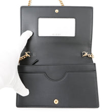 将图像加载到图库查看器中，GUCCI GGMatelasse Chain Wallet Black723787 Leather
