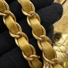 Load image into Gallery viewer, CHANEL Double Flap ChainShoulder Bag GoldA01112 Embossed Leather Size 25
