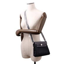 Load image into Gallery viewer, HERMES Herbag zip Blue Indigo/Black Toile Military Vache Hunter Leather Size Mini
