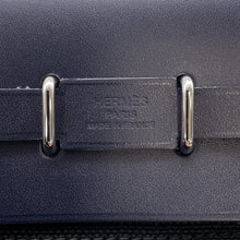 Load image into Gallery viewer, HERMES Herbag zip Blue Indigo/Black Toile Military Vache Hunter Leather Size Mini
