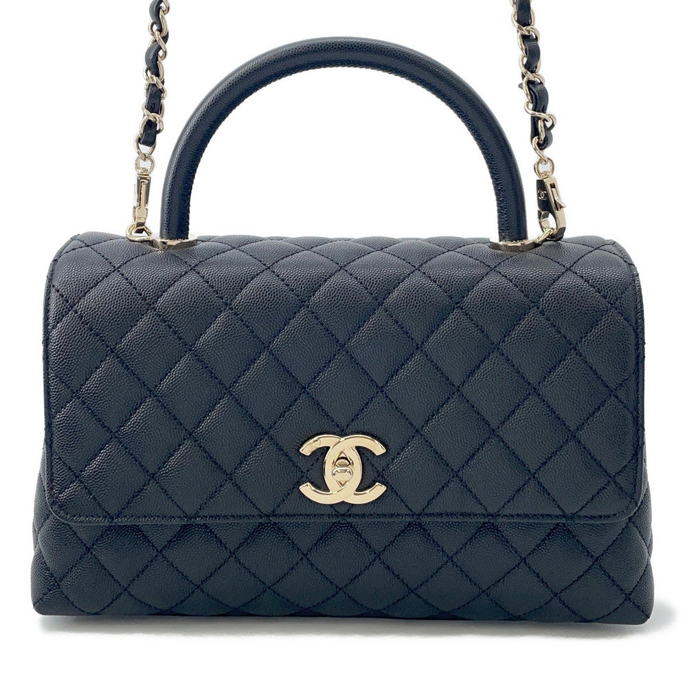 CHANEL Coco handle BlackA92991 Caviar Leather Size 29