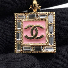 Load image into Gallery viewer, CHANEL CC Logo Rhinestone Necklace Pink/Gold Gold Plated Rhinestone
