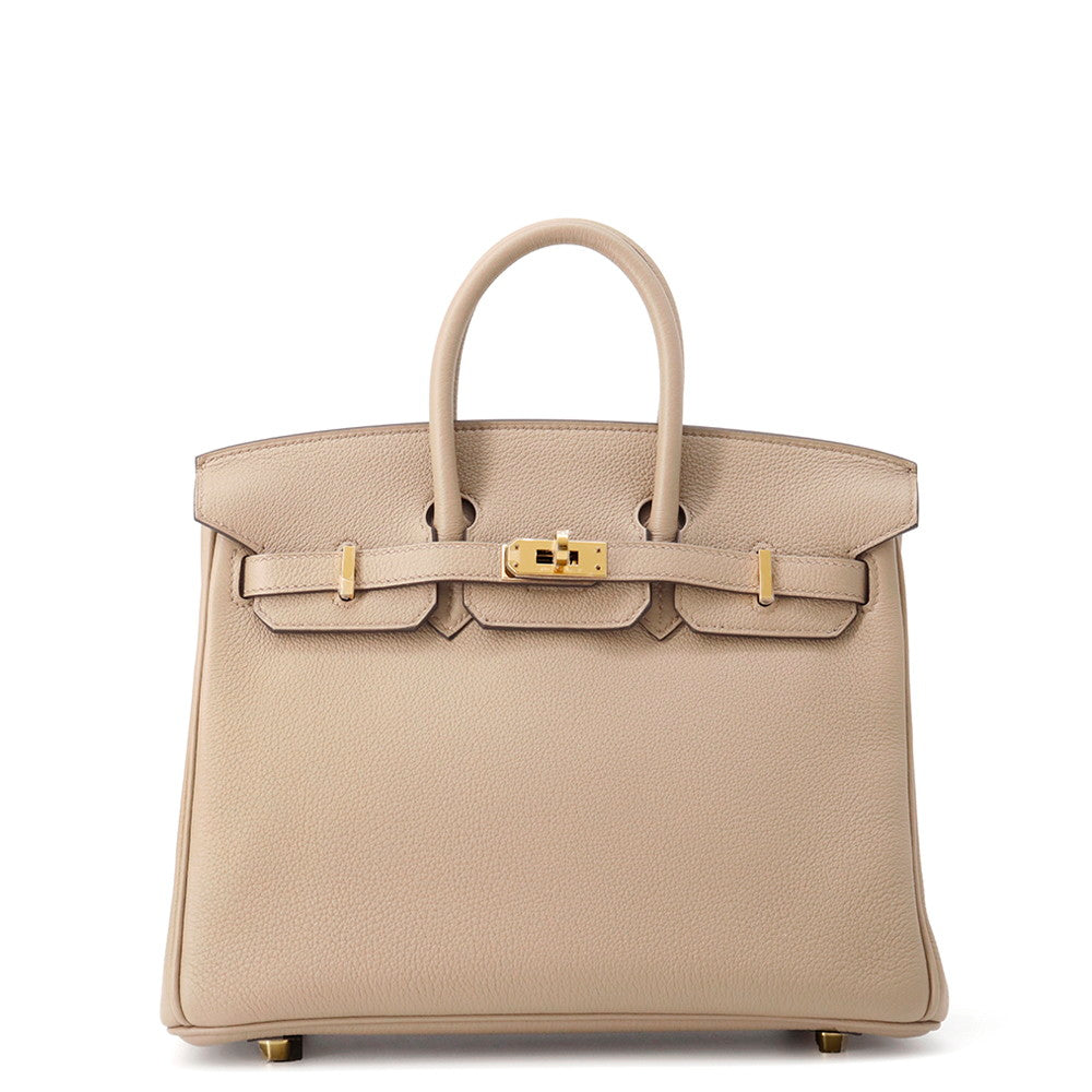 HERMES Birkin Beige Marfa Togo Leather Size 25