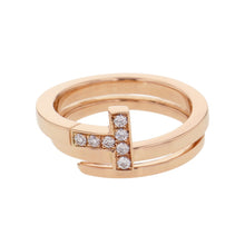 将图像加载到图库查看器中，TIFFANY&amp;Co. T-Square Wrap Earring Size Approximately 11 18K Pink Gold
