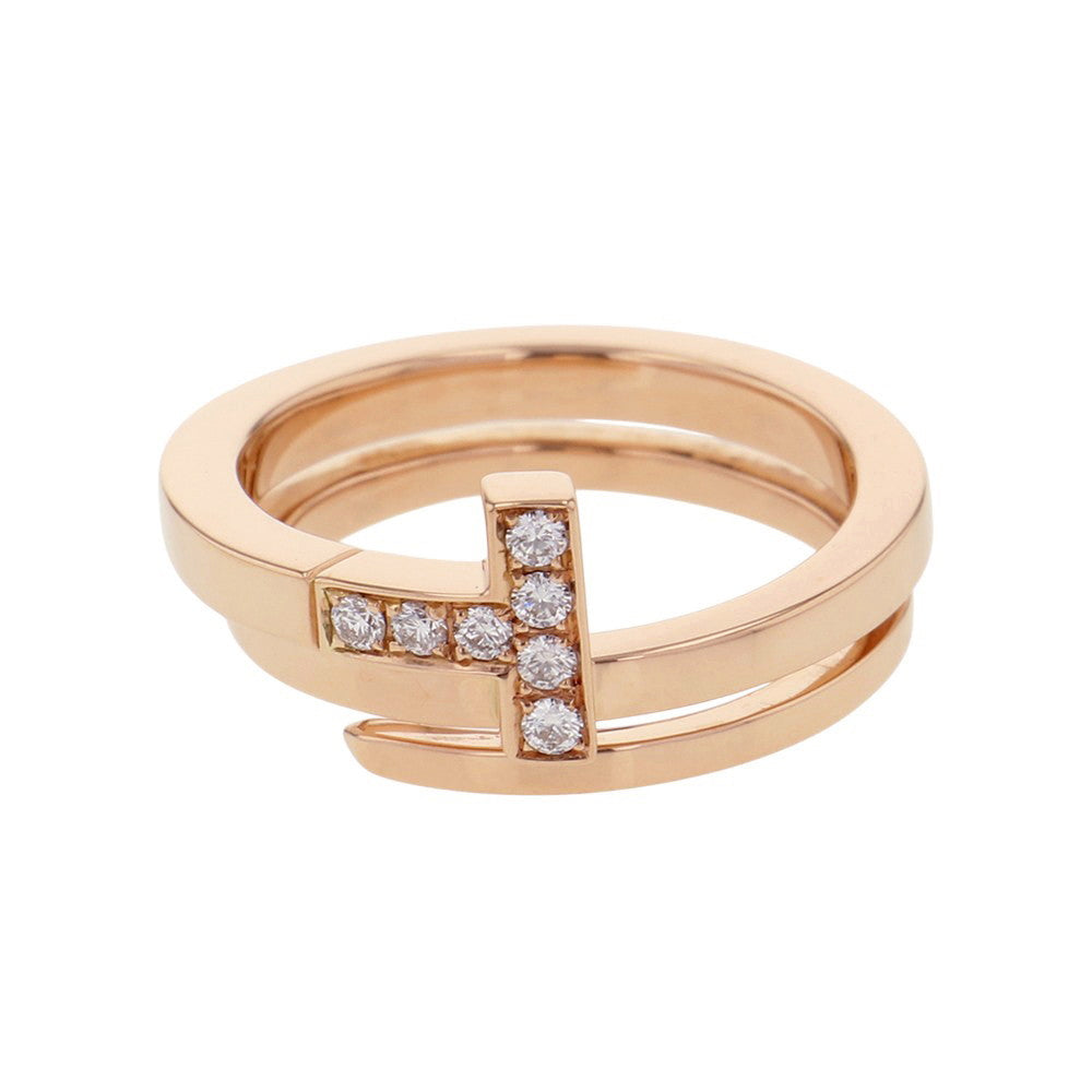 TIFFANY&Co. T-Square Wrap Earring Size Approximately 11 18K Pink Gold