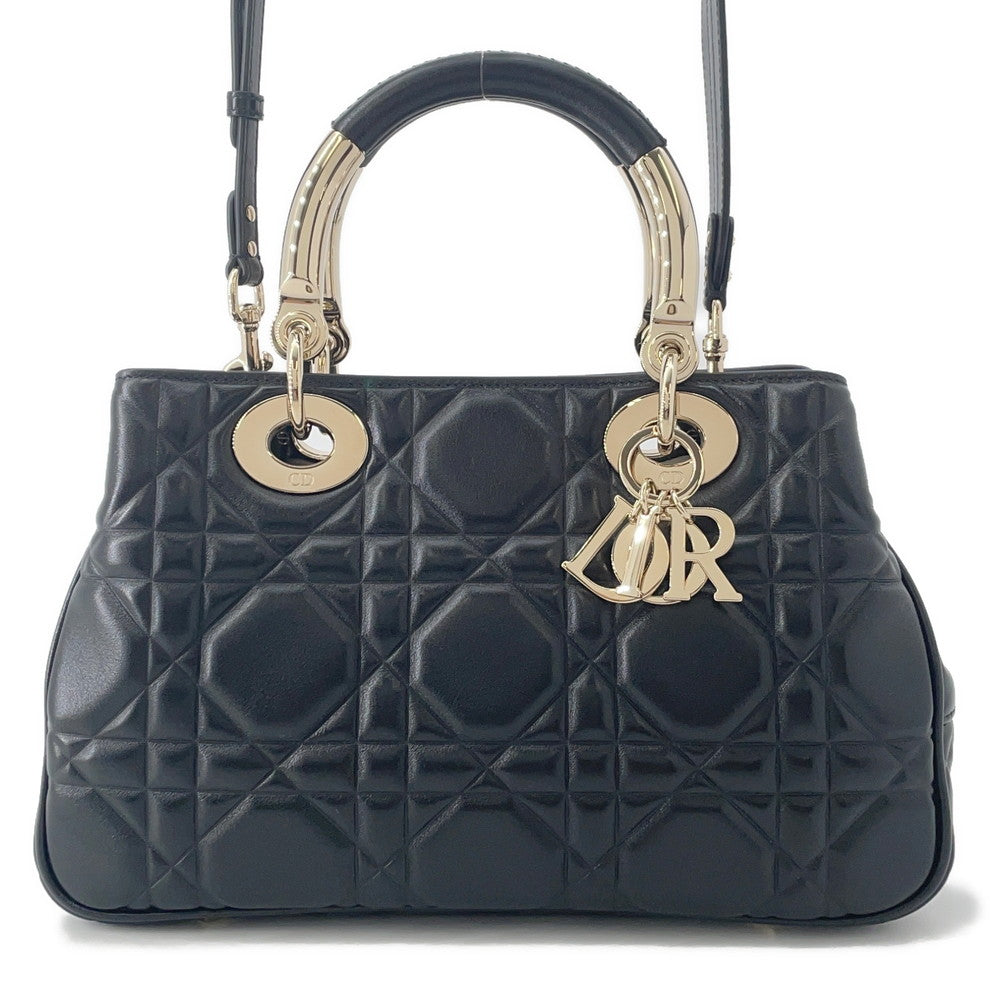 Dior Lady's 95.22 2WAY Handbag BlackM0699OVJX Leather Size Medium
