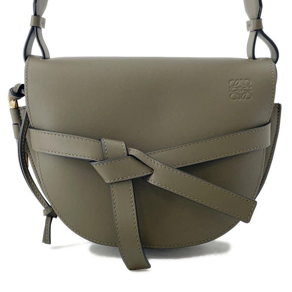 LOEWE Gate Dual Shoulder Bag Olive Green A650T20X40 Calf Leather Size Small