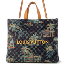 Load image into Gallery viewer, LOUIS VUITTON Shopper Tote Marina blueN00218 Damier Palm Tree Jacquard Cotton Size MM
