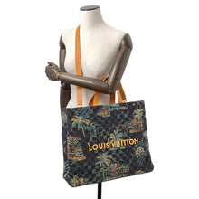 Load image into Gallery viewer, LOUIS VUITTON Shopper Tote Marina blueN00218 Damier Palm Tree Jacquard Cotton Size MM
