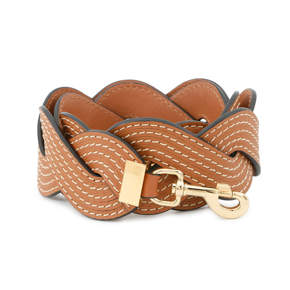 LOEWE Twist Shoulder Strap Brown Leather