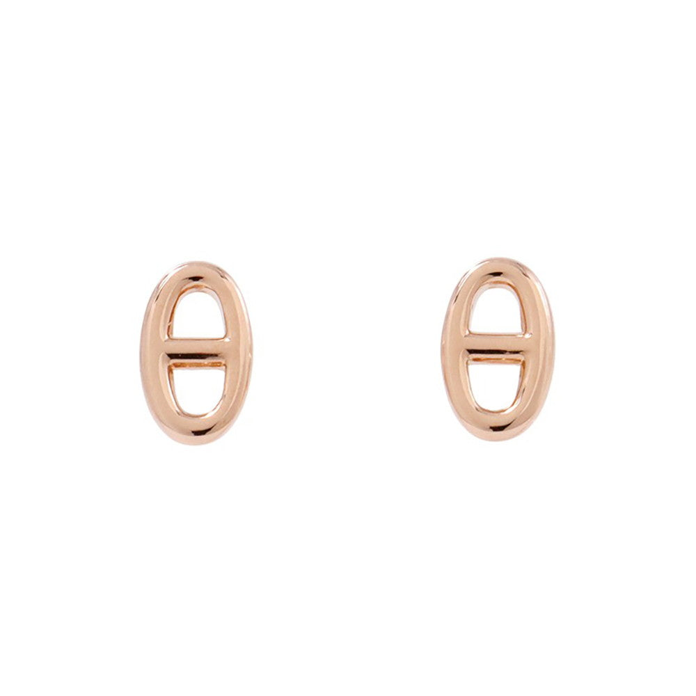 HERMES Chaine d'Ancre Farandole Earrings Size TPM 18K Pink Gold