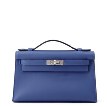 Load image into Gallery viewer, HERMES PochetteKelly Blue Tie Swift Leather

