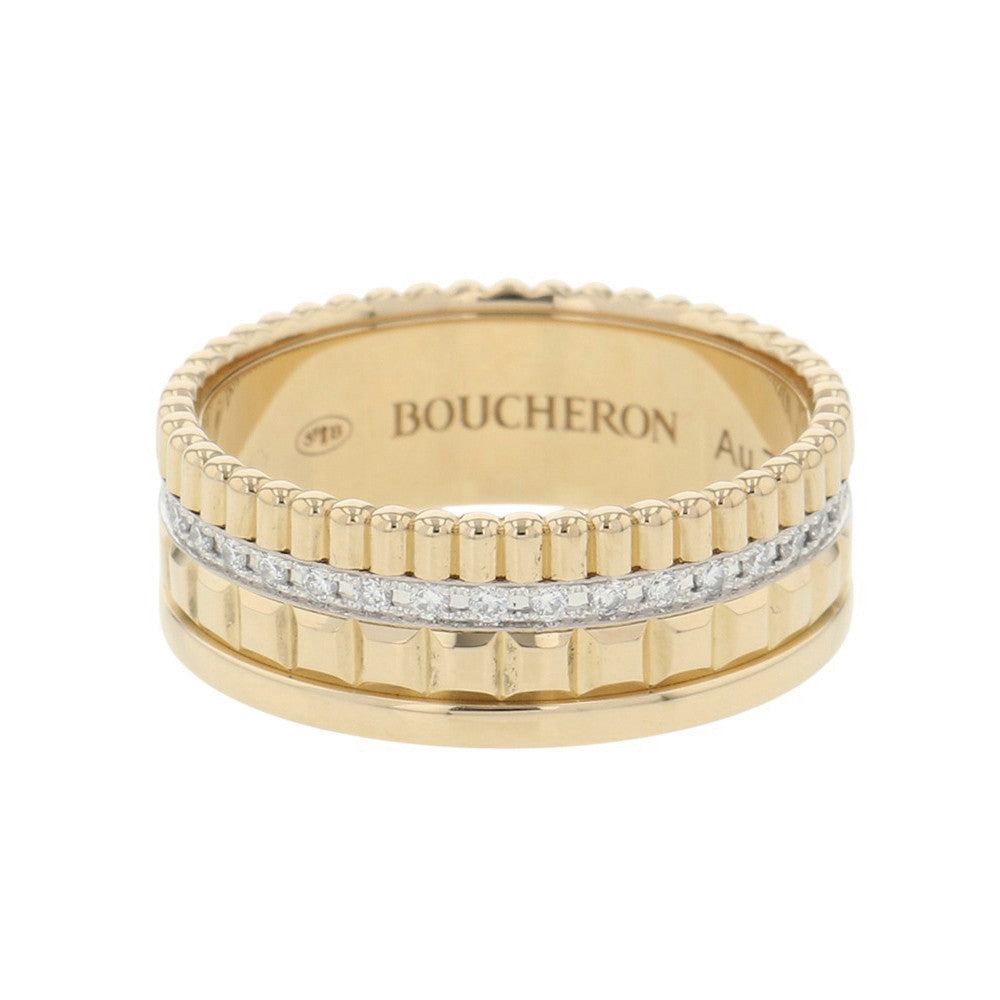 Boucheron Quatre Radiant Diamond Ring Small Size 57/#17JRG02487 18K Yellow Gold