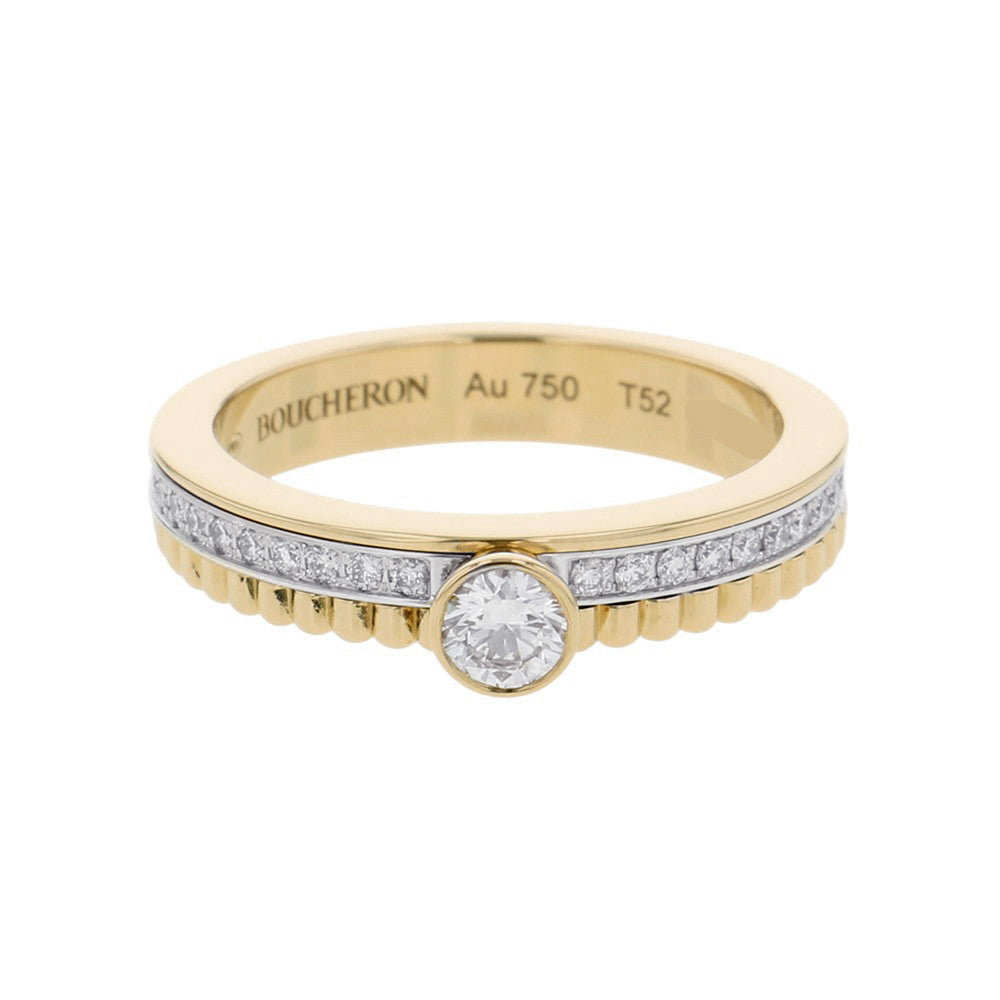 Boucheron Quatre Radiant Solitaire Diamond Ring Size 52/#12JSL00084 K18YG K18WG