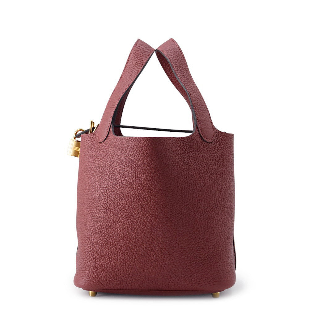 HERMES Picotin Padlock Rouge H Taurillon Clemence Size PM